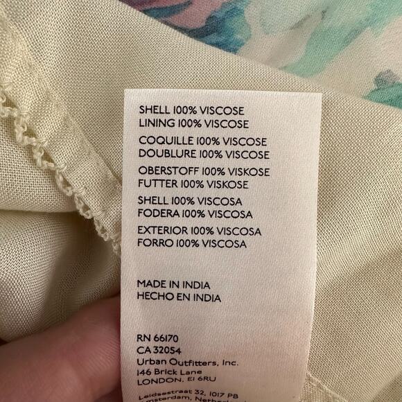 Anthropologie Soft Printed Mini Dress Flutter Sleeves Watercolor Floral Size 2X - Picture 7 of 13